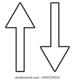  Up down coloring arrows. Up and down arrow vector isolated. Up and Down Arrow Icon. Vector Icon Illustration. Arrow up and down banner yellow background.