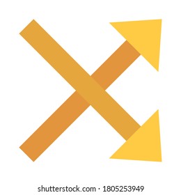 up and down crossed right arrows flat style icon design of direction web forward and infographic theme Vector illustration