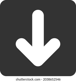 Down cursor icon with flat style. Isolated vector down cursor icon illustrations, simple style.