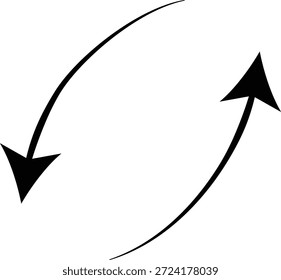 Arriba y abajo de las flechas curvas Icon Set Ilustración vectorial