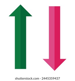  up down different colors of vector arrows illustration on a white background