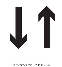  arriba abajo diferentes colores de flechas de Vector ilustración sobre un fondo blanco