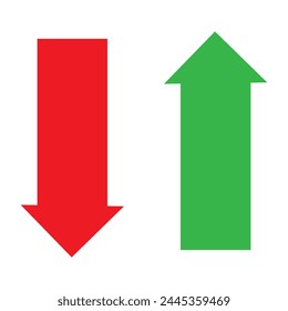  up down different colors of vector arrows illustration on a white background