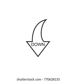 down direction arrow icon logo vector