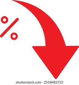 Down direction business arrow icon