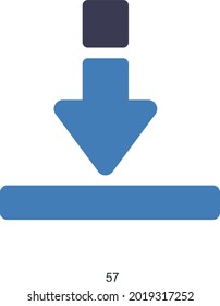 Down Direction or Download Icon Concept