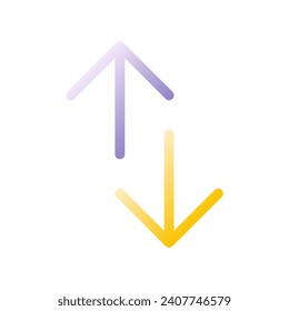 Up and down directions flat gradient two-color ui icon. News feed scrolling. Webpage instruments. Simple filled pictogram. GUI, UX design for mobile application. Vector isolated RGB illustration
