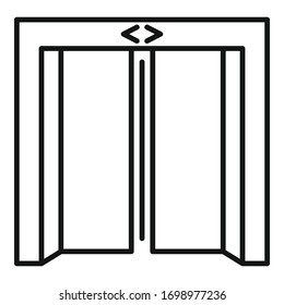 Down elevator icon. Outline down elevator vector icon for web design isolated on white background
