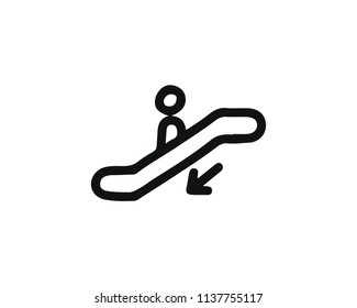 down escalator icon hand drawn design illustration,designed for web and app