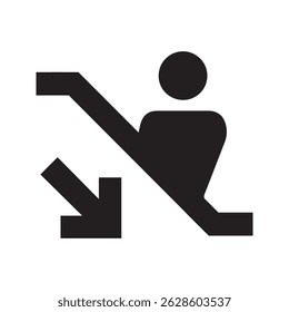 down escalator icon on white background