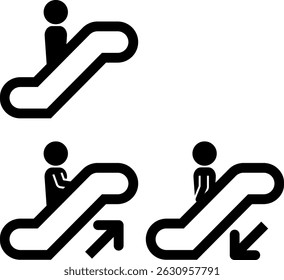 Pictogramas de escaleras mecánicas arriba y abajo