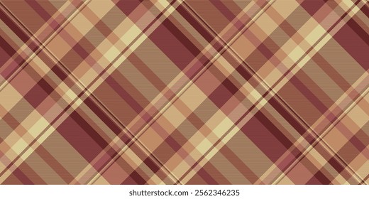 Down fabric background plaid, 50s vector textile tartan. Customized texture seamless pattern check in red and orange colors palette.