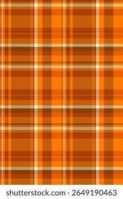 Vetor de fundo de tecido para baixo, padrão têxtil adorável sem emenda. Folclore xadrez tartan textura check em laranja e cores brilhantes paleta.