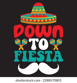 Bis zu Fiesta T-Shirt Design Vectordatei