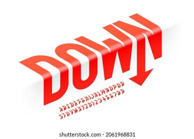 Up and Down fonts collection, alphabet letters and numbers vector illustration