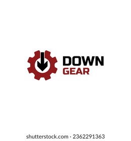 Down Gear Technology Modern Logo