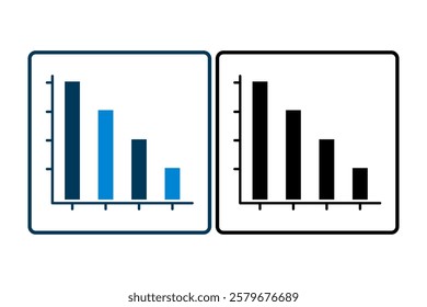 down graph chart icon vector. Icon related to graph and seo . suitable for web site, app, user interfaces, printable etc. solid icon style. simple vector design editable