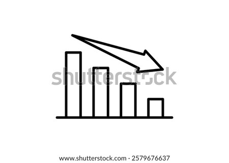 down graph chart icon vector. Icon related to graph and seo . suitable for web site, app, user interfaces, printable etc. line icon style. simple vector design editable