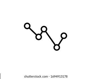 Down graph premium line icon. Simple high quality pictogram. Modern outline style icons. Stroke vector illustration on a white background. 