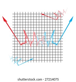 Up and Down Graph of Success or Failure With White Background