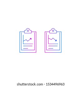 Up and down graphs vector icon