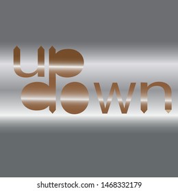 up down gray and brown color typography 