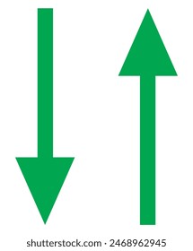 

down up green arrows icon. vector illustration