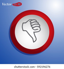 down hand icon. Web design style.