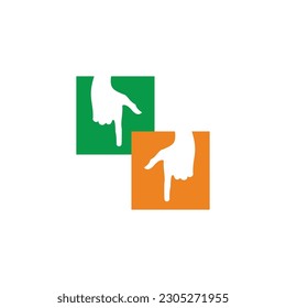 down hand pointing direction decoration vector 