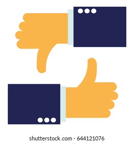 up and down hands vector - thumbs up - like and dislike icon