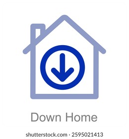 Down Home and house icon concept