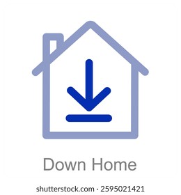 Down Home and house icon concept