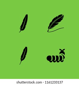 down icon. 4 down set with hobbies and free time and feather vector icons for web and mobile app