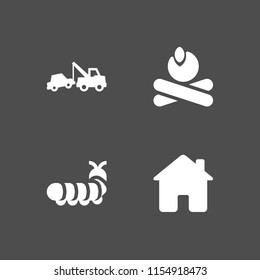 down icon. 4 down set with house, breakdown and hobbies and free time vector icons for web and mobile app