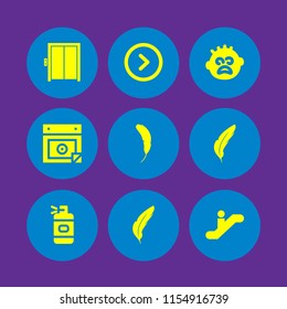 down icon. 9 down set with right arrow circular button, hobbies and free time, install wizard and elevator vector icons for web and mobile app