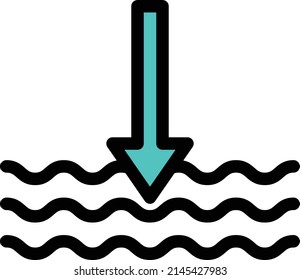 down Icon isolated on white background. Vector illustration. Eps10. Vector icon for website design and app