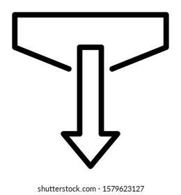 down icon outline vector design