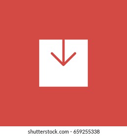 down icon. sign design. red background