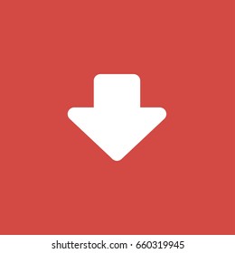 down icon. sign design. red background
