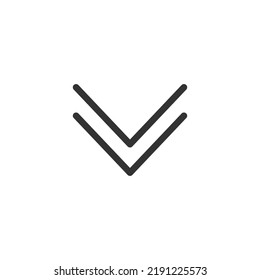 Down icon vector illustration. Arrow symbol vector sign isolated on white background.