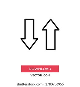 Up Down icon vector. Thin sign