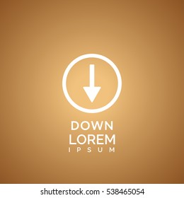 down icon for web mobile and business