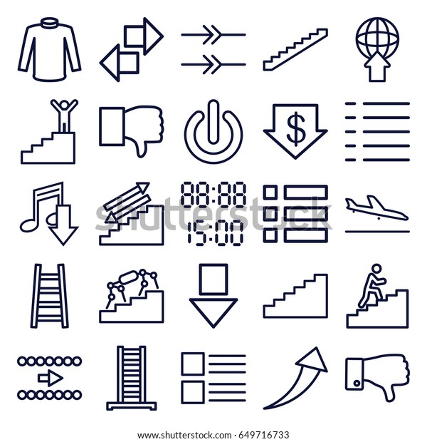 Down Icons Set Set 25 Down Stock Vector Royalty Free 649716733