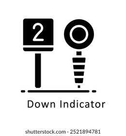 Down Indicator vector Solid  icon style illustration. Symbol on White background EPS 10 File