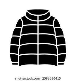 Down jacket icon color editable on white background