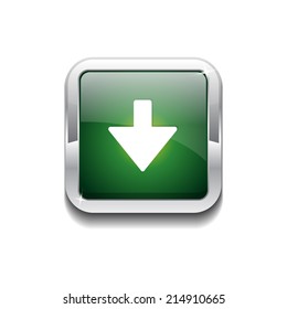 Down Key Rounded Rectangular Vector Green Web Icon Button