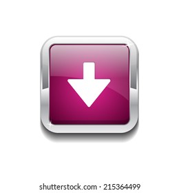 Down Key Rounded Rectangular Vector Pink Web Icon Button
