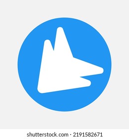 Down left arrow icon in flat style, use for website mobile app presentation