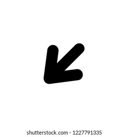 down left arrow icon. down left arrow vector illustration on white background for web and apps.