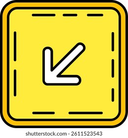 Down left arrow Line vector Icon Design